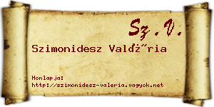 Szimonidesz Valéria névjegykártya